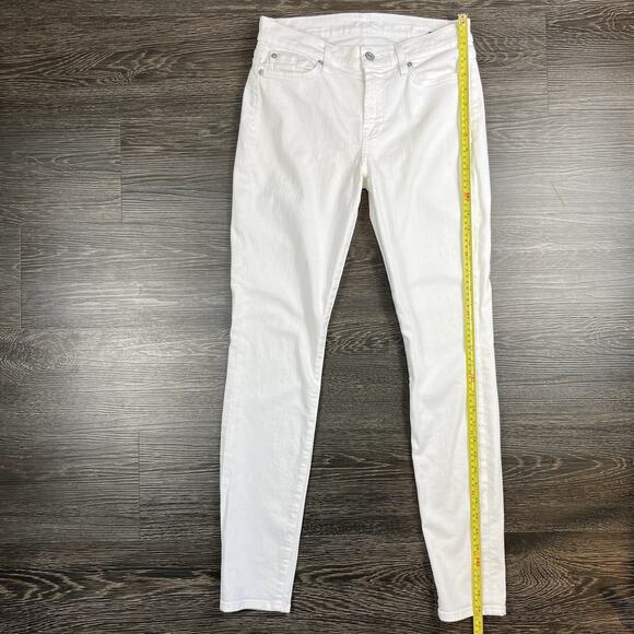 7 For All Mankind Jeans Womens 28x30 Gwenevere White Skinny Stretch Denim - Picture 8 of 11